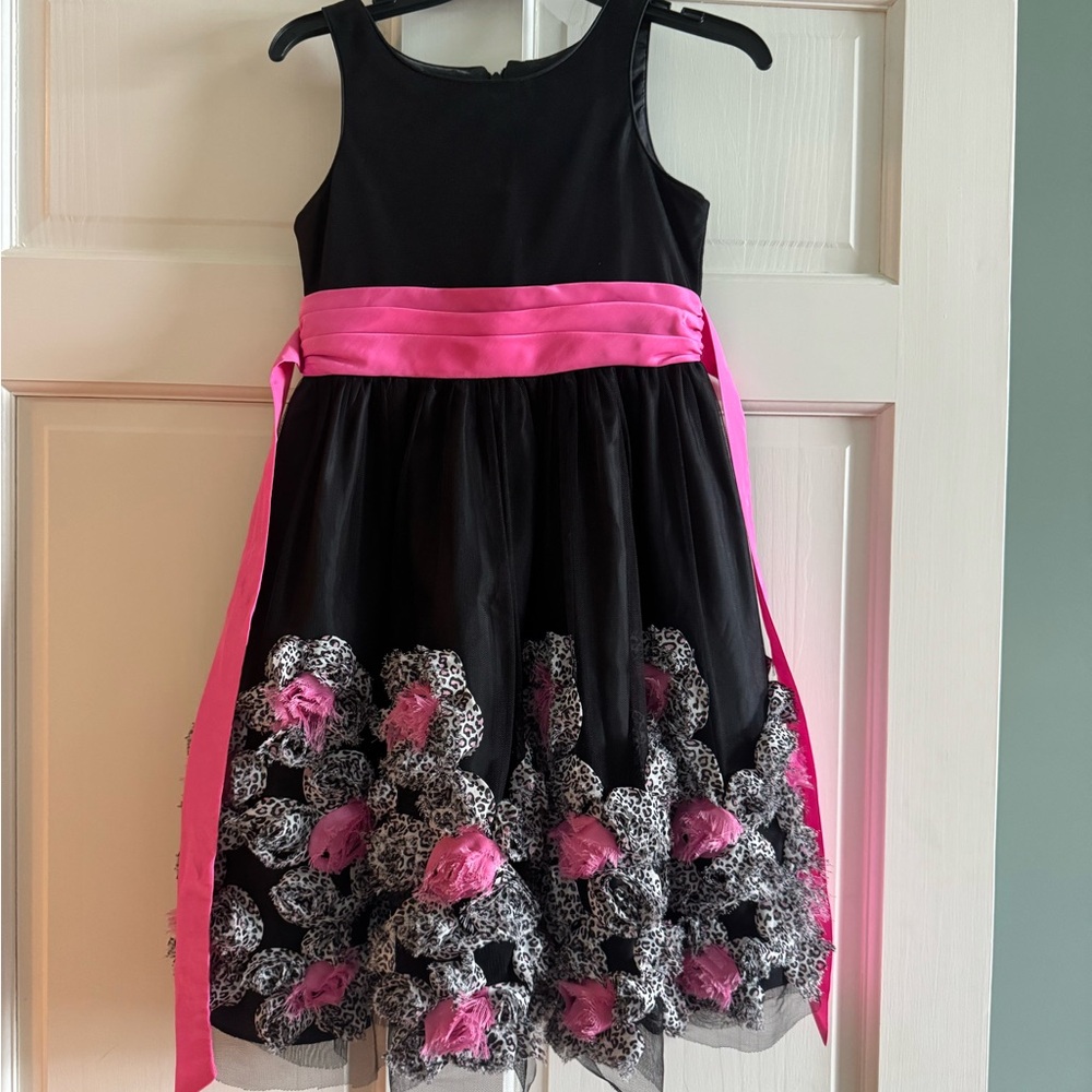 Black, Pink, and Cheetah Floral Dress